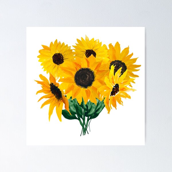 Item preview, Painted sunflower bouquet designed and sold by Ilze Lucero.