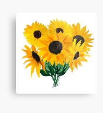 Lienzo metálico Ramo de girasol pintado