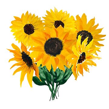 Artwork thumbnail, Painted sunflower bouquet by Ilze Lucero
