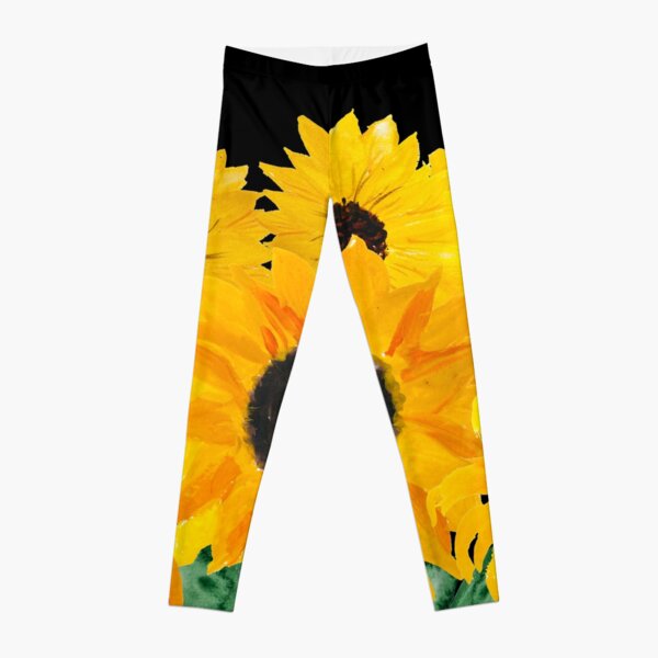 Painted sunflower bouquet Leggings