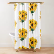 Gemalter Sonnenblumenstrauß Duschvorhang