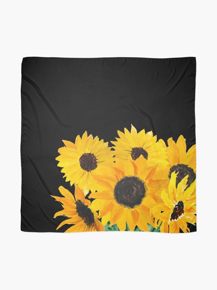 Alternate view of Painted sunflower bouquet Scarf