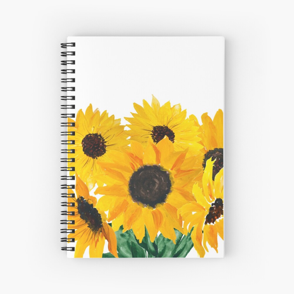 Painted sunflower bouquet Spiral Notebook