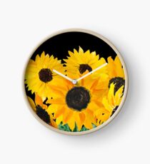 Painted sunflower bouquet Clock