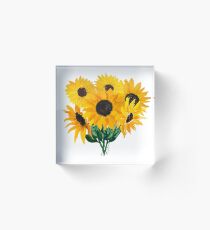 Painted sunflower bouquet Acrylic Block