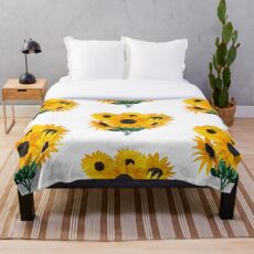 Manta Ramo de girasol pintado