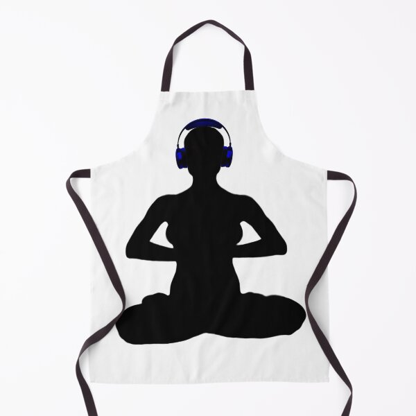 Item preview, Meditating Woman w/ Blue Headphones Silhouette designed and sold by RealmsBeyond.