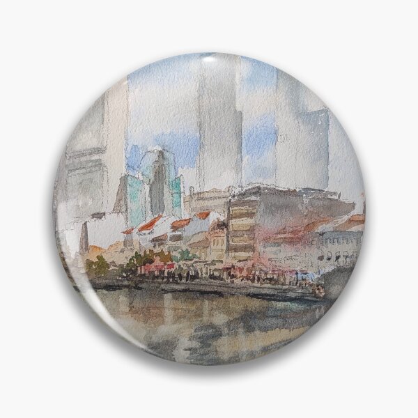 Item preview, Singapore River, original watercolor painting  designed and sold by Almondtree.
