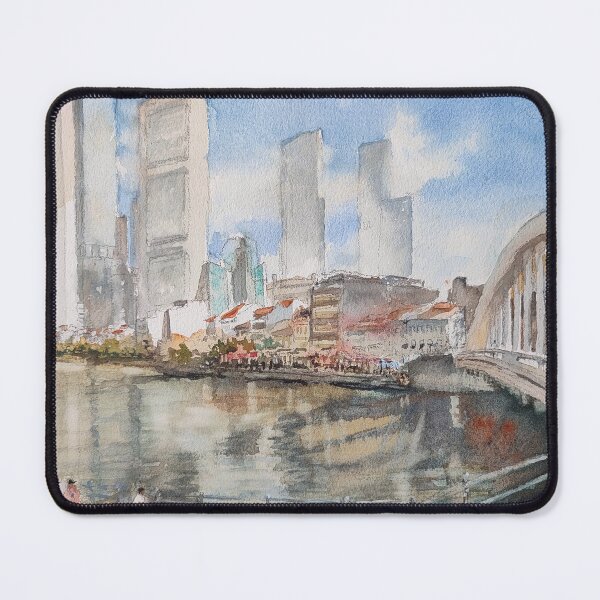 Item preview, Singapore River, original watercolor painting  designed and sold by Almondtree.