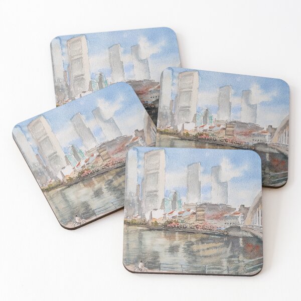 Item preview, Singapore River, original watercolor painting  designed and sold by Almondtree.