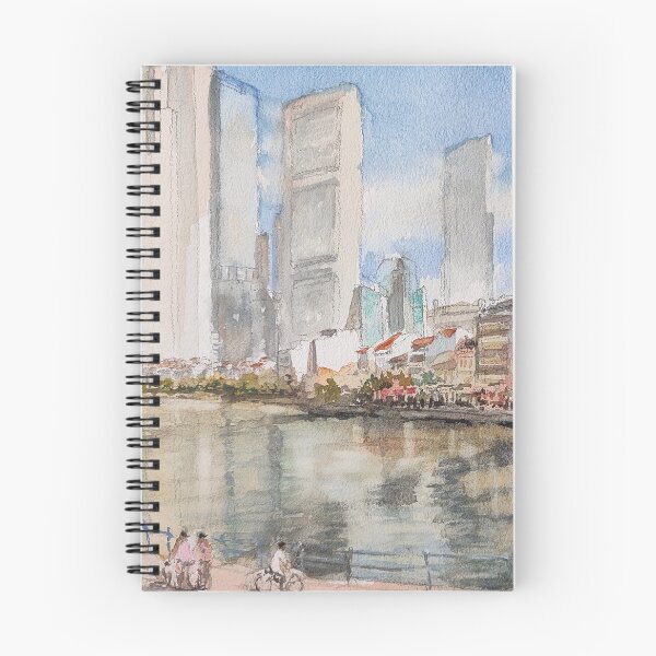 Item preview, Singapore River, original watercolor painting  designed and sold by Almondtree.