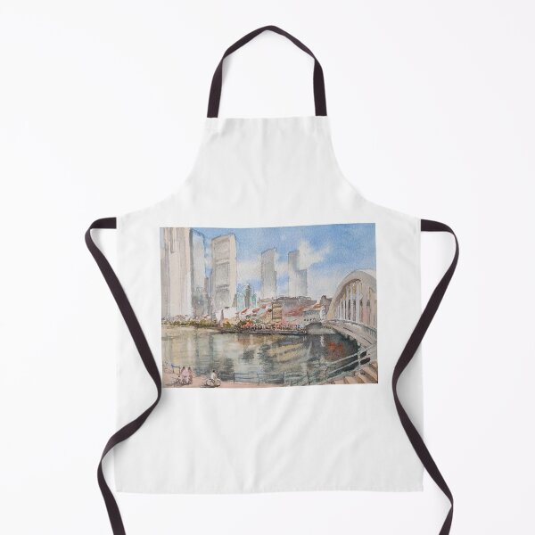 Item preview, Singapore River, original watercolor painting designed and sold by Almondtree.