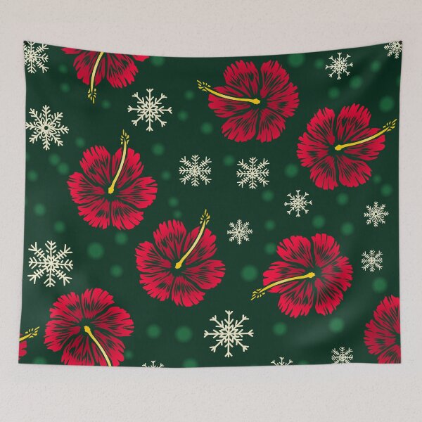 Item preview, Tropical Floral Hibiscus Snowflakes Christmas Design designed and sold by Hommie9977.