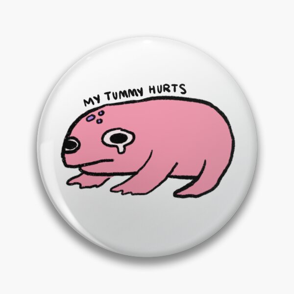 Item preview, my tummy hurts pink crying frog  designed and sold by iristocat.