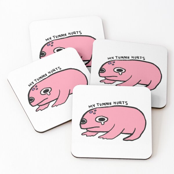 Item preview, my tummy hurts pink crying frog  designed and sold by iristocat.