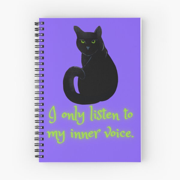 Item preview, I only listen to my inner voice, black cat designed and sold by Ellen Hanney-Saligumba.