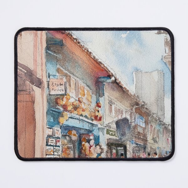 Item preview, Haji Lane, colourful houses watercolour painting, Singapore designed and sold by Almondtree.