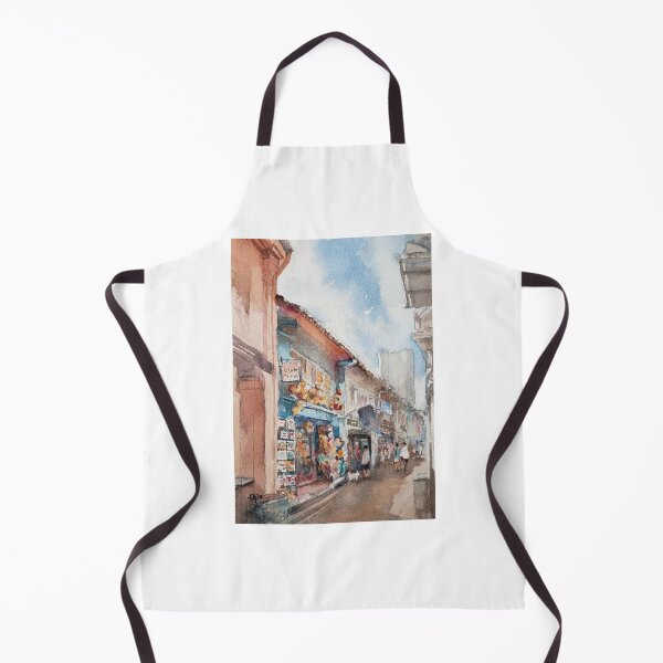 Item preview, Haji Lane, colourful houses watercolour painting, Singapore designed and sold by Almondtree.