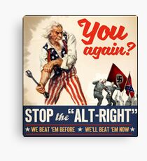 Antifa - Stoppen Sie den Alt Right - Anti Trump Leinwanddruck