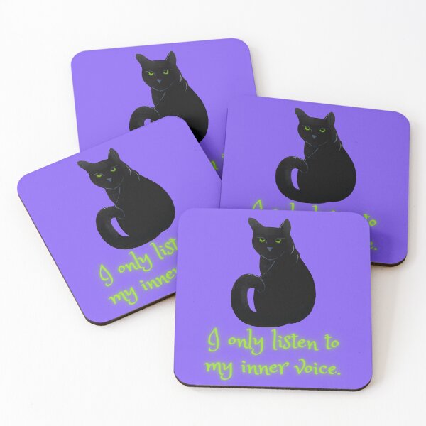 Item preview, I only listen to my inner voice, black cat designed and sold by Ellen Hanney-Saligumba.