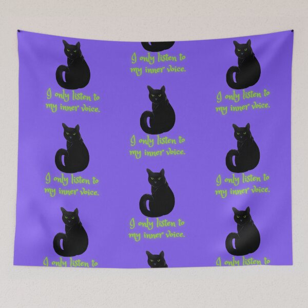 Item preview, I only listen to my inner voice, black cat designed and sold by Ellen Hanney-Saligumba.