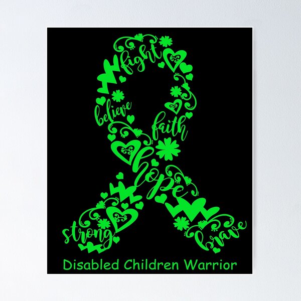 Item preview, Disabled Children Warrior - Disabled Children Ribbon Strong Hope Believe Fight Faith Brave designed and sold by CansellBar.