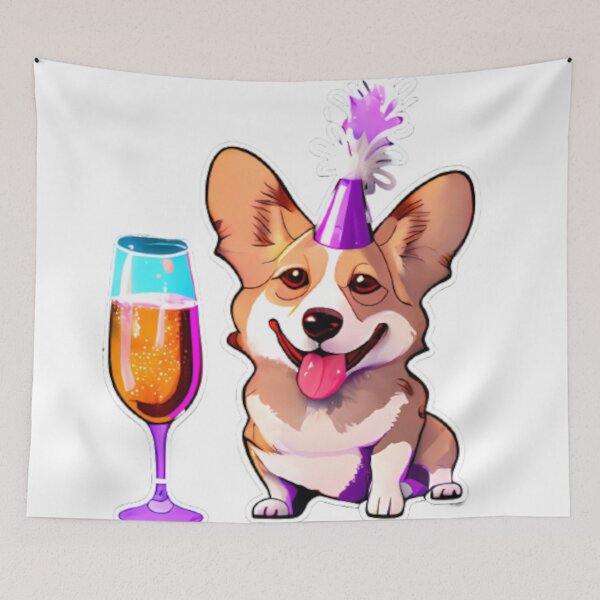 Item preview, Corgi New Years Eve Celebration! designed and sold by Paint-of-Heart.