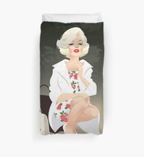 Marilyn white coat Duvet Cover