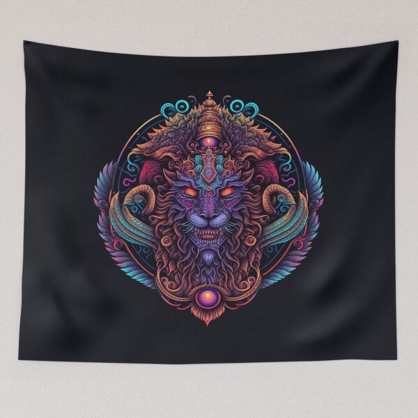 Item preview, Lion Crest Ornate Colorful Fantasy Art designed and sold by TDSwhite.
