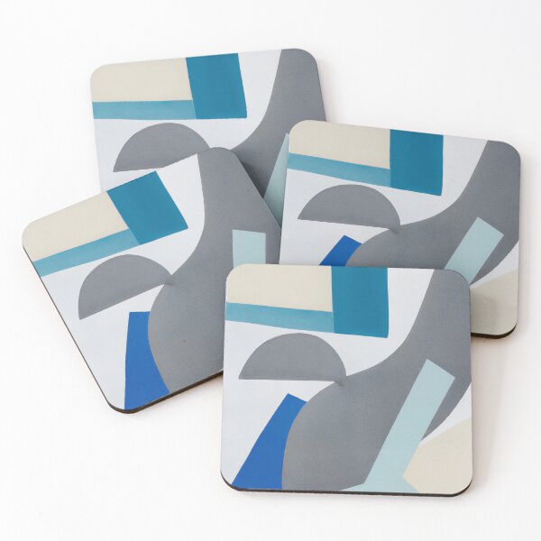 Item preview, Cool Curves - Abstract Expressionism - Grey, Blue and Cream designed and sold by Inomaly Art.