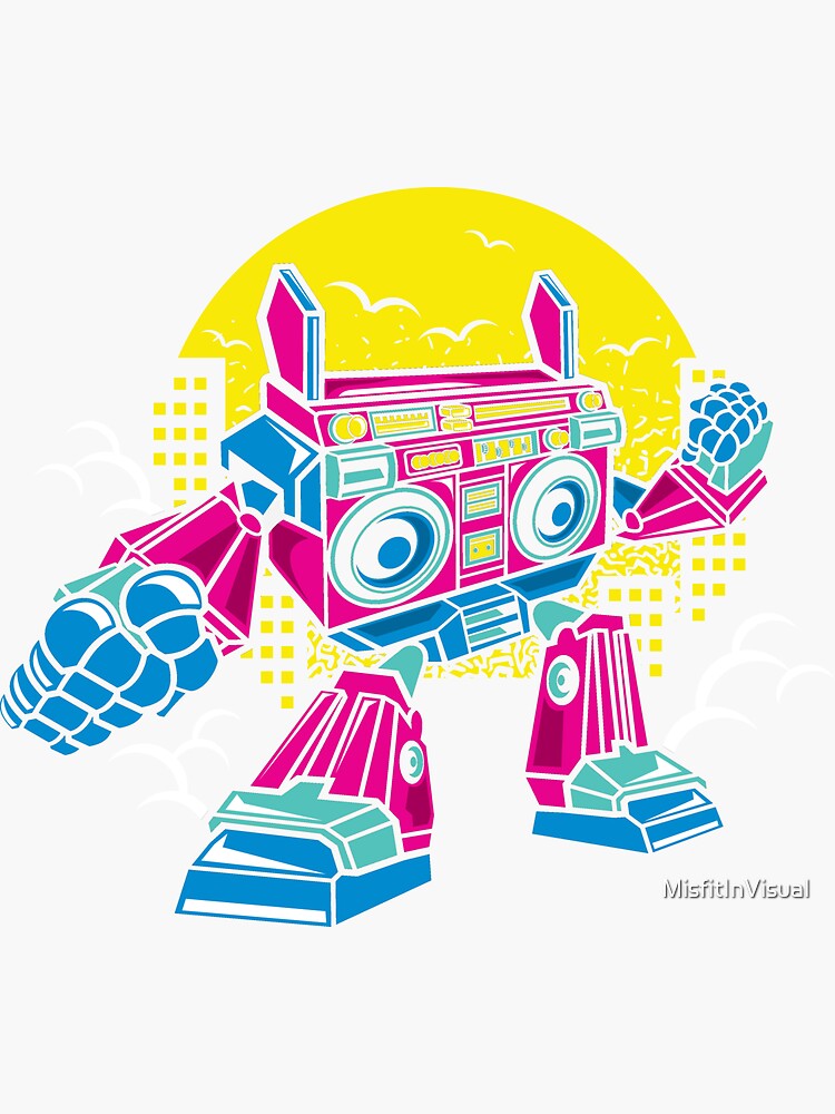 Boombox Transformer" Sticker for Sale by MisfitInVisual Redbubble
