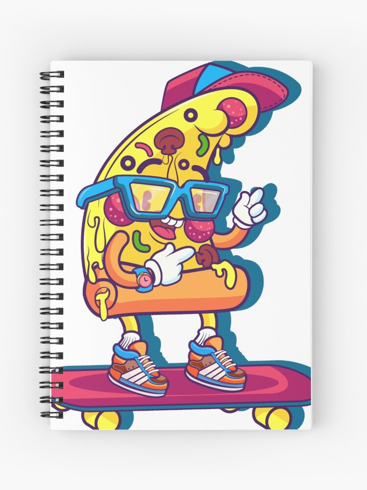 Cuaderno de espiral «patineta de pizza, pizza divertida, pizza de dibujos  animados, patineta de dibujos animados, patineta divertida» de sunnyshop |  Redbubble