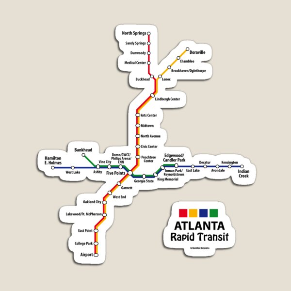 ATLANTA Rapid Transit Map Magnet