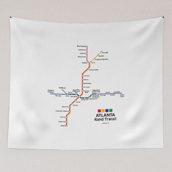 Item preview, ATLANTA Rapid Transit Map designed and sold by UrbanRail.