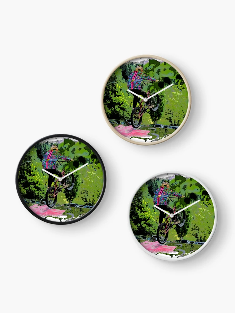 Thumbnail 3 of 4, Clock, Jumping The Ramp - BMX Rider designed and sold by NaturePrints.
