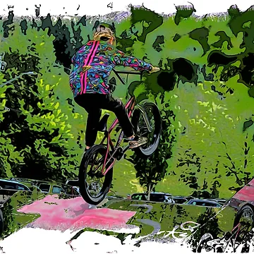 Artwork thumbnail, Jumping The Ramp - BMX Rider by NaturePrints