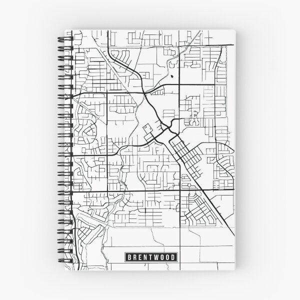 Artikelvorschau, Brentwood, California Street Map entworfen und verkauft von InkistPrints.
