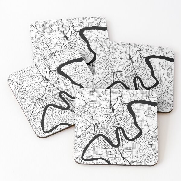 Aperçu de l'œuvre Brisbane, Australia Street Map créée et vendue par InkistPrints.