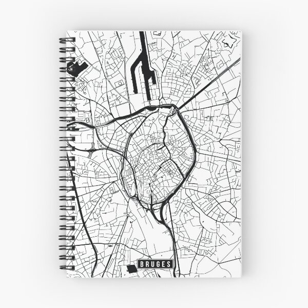 Artikelvorschau, Bruges, Belgium Street Map entworfen und verkauft von InkistPrints.