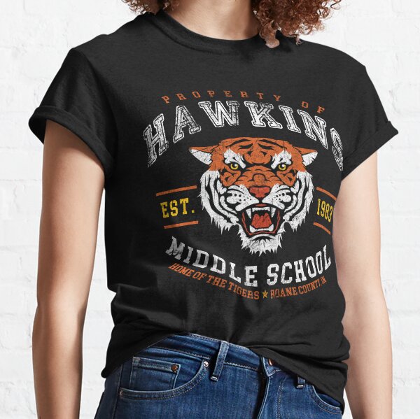 Stranger Things Hawkins High School Tiger Music Adults T-Shirt