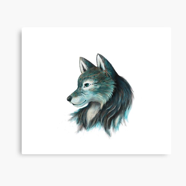 Blue wolf- transparent Impression sur toile