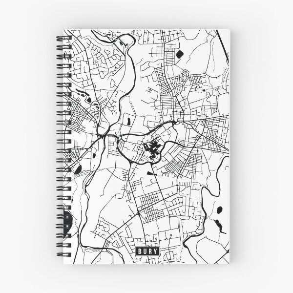 Artikelvorschau, Bury, England Street Map entworfen und verkauft von InkistPrints.