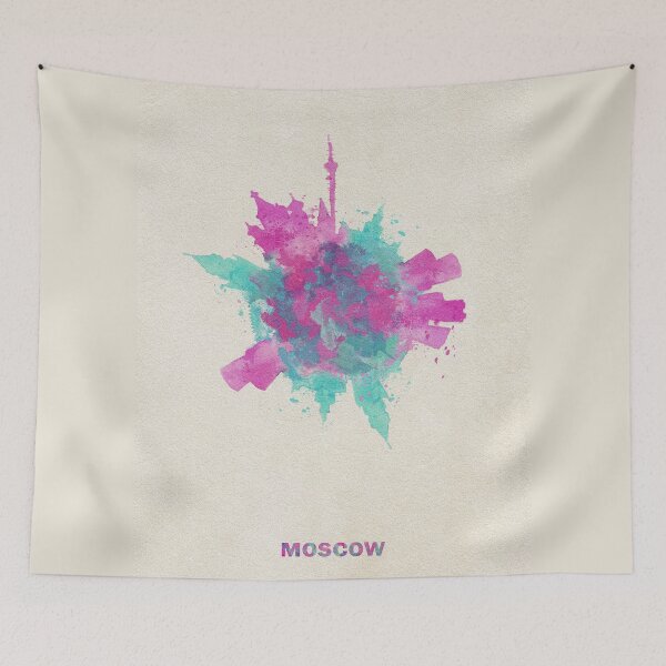 Item preview, Moscow, Russia Skyround Art / Circular Panoramic Skyline Painting designed and sold by A Deniz Akerman.