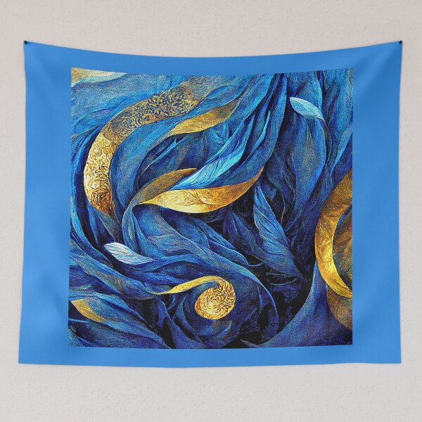 Item preview, Abstract Art: Harmony in Blue and Gold designed and sold by factory88.
