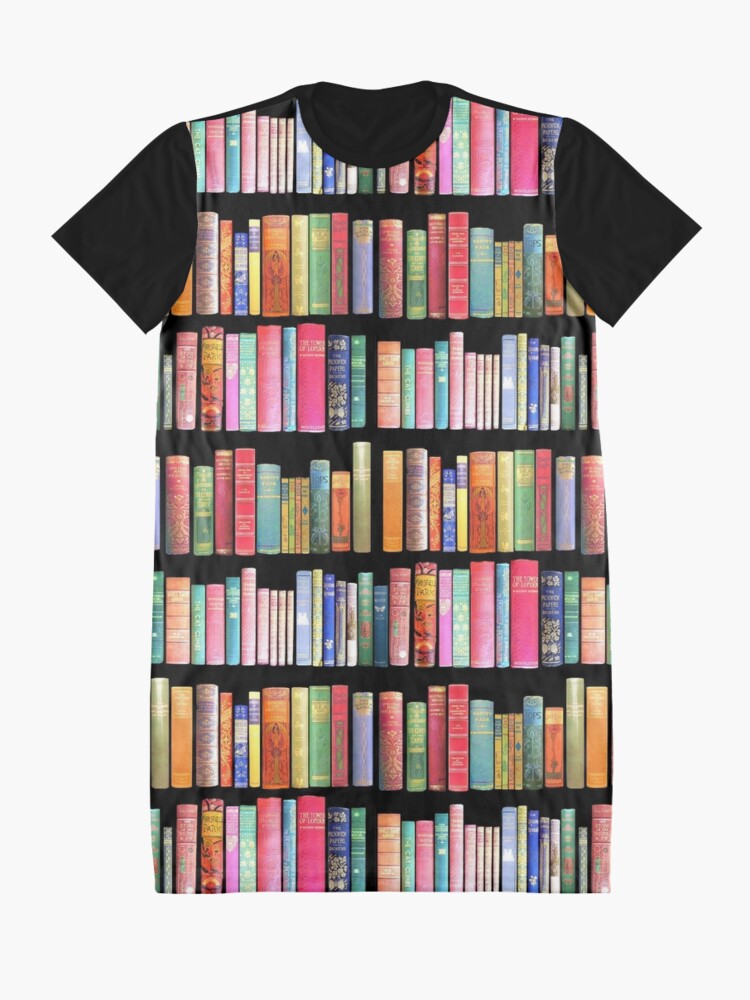 Alternate view of Bookworms Delight / Antique Book Library for Bibliophile Graphic T-Shirt Dress