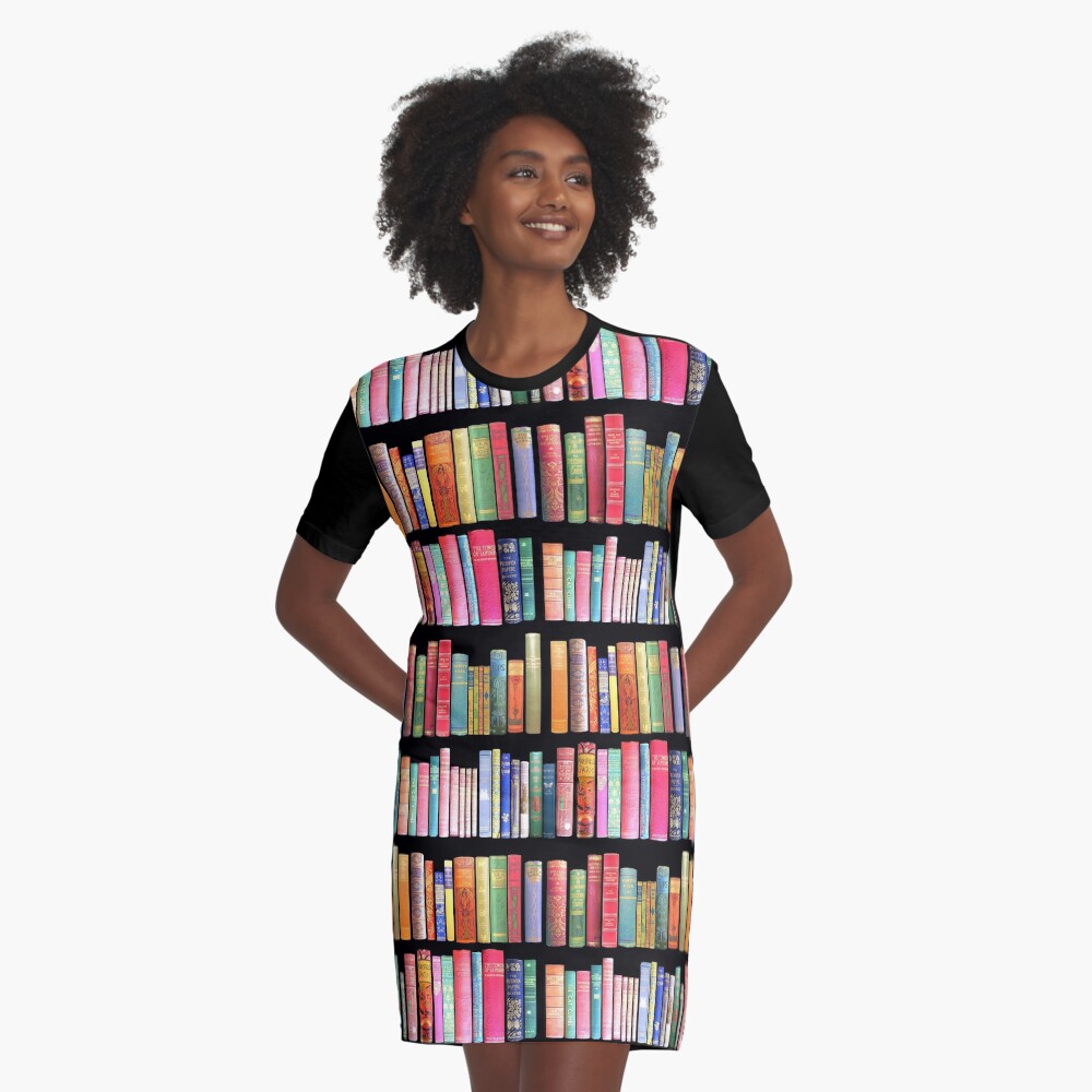 Bookworms Delight / Antique Book Library for Bibliophile Graphic T-Shirt Dress