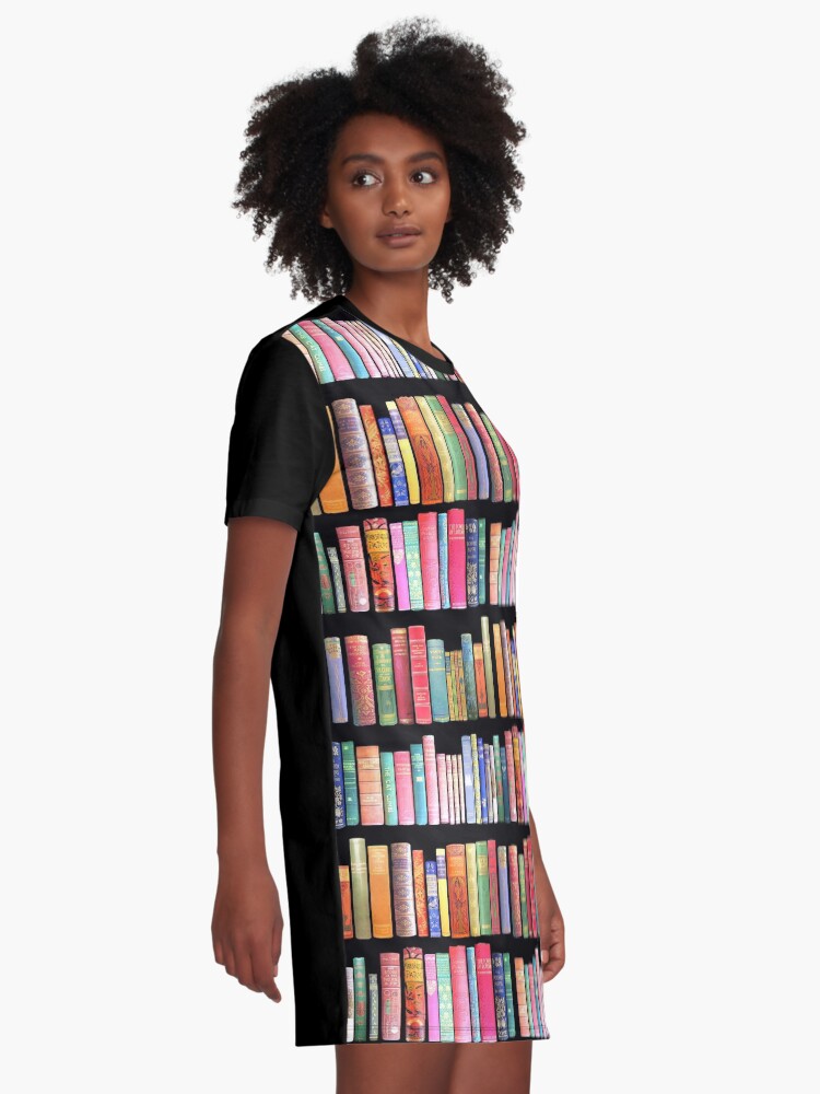 Alternate view of Bookworms Delight / Antique Book Library for Bibliophile Graphic T-Shirt Dress