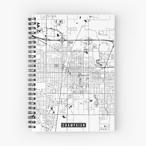 Item preview, Champaign, Illinois Street Map designed and sold by InkistPrints.