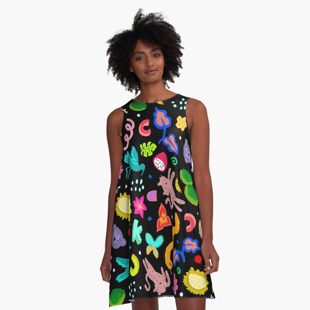 CKC fun colourful (black) | A-Line Dress