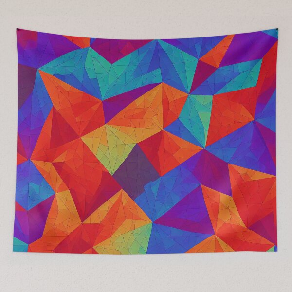 Item preview, Colourful Oragami Geometric Pattern  designed and sold by ArtzandDesignz.